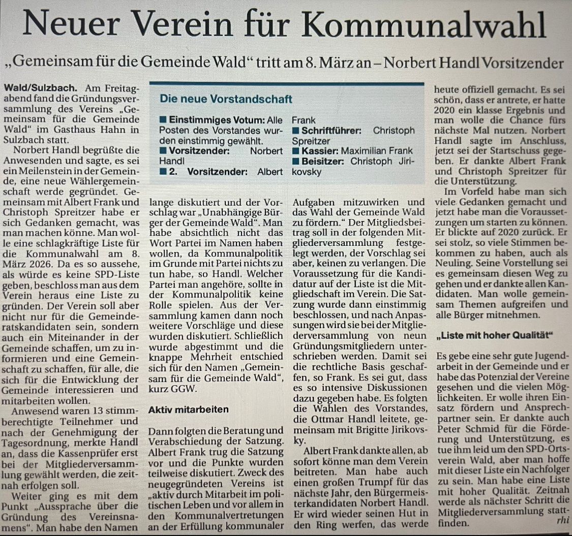 Gründungsversammlung Bild 1